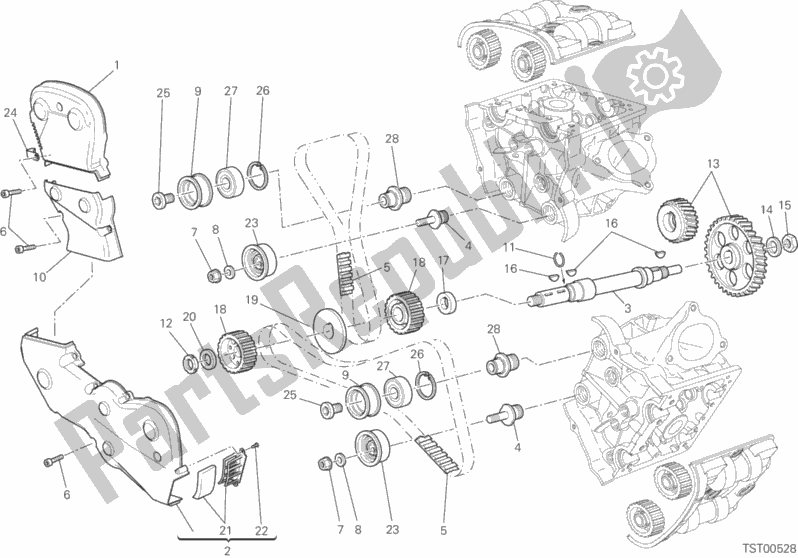 Todas as partes de Distribuzione do Ducati Hypermotard Thailand 821 2015